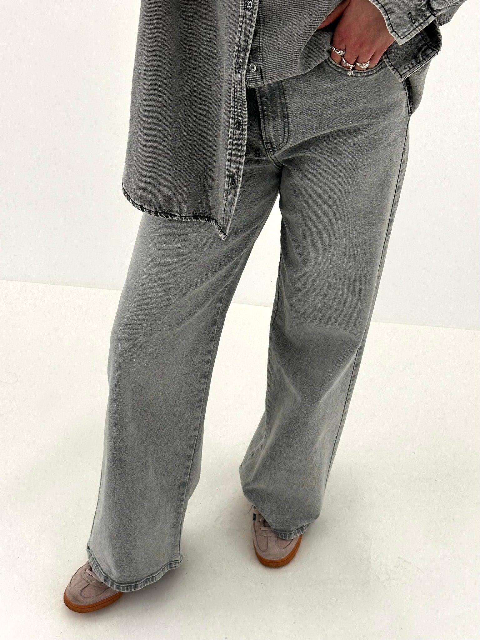 PCSELMA Jeans - Light Grey Denim